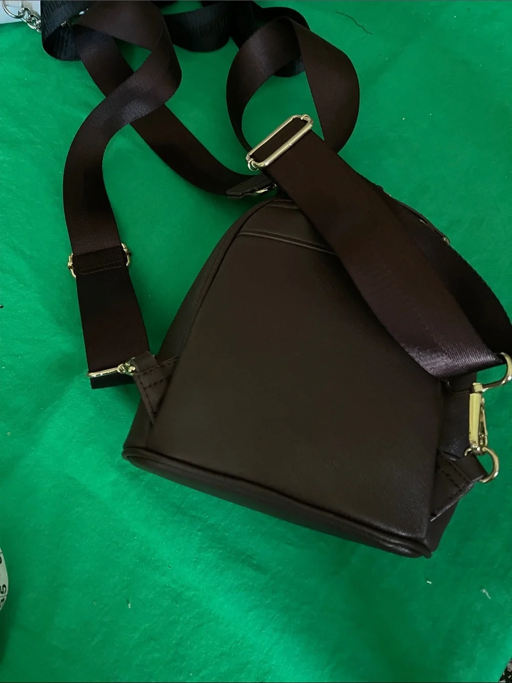 Laundry By Shelli Segal Men's Dark Brown Backpack with Gold Hardware